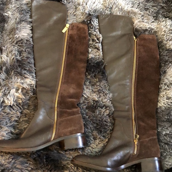Michael Kors Dark Brown Tall Knee High Zip Up Heel Boots size 7.0 pre-owned - Picture 12 of 14